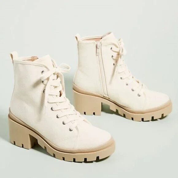 Anthropologie Justine Canvas Lace-Up Boots - Picture 5 of 9